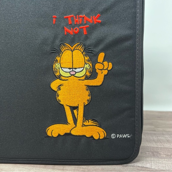 Vintage Garfield the Cat Trapper Keeper Binder by Mead. Embroidered Cat. Paw Zip - Picture 5 of 12